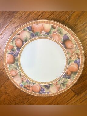 Fitz and Floyd Fruit Medley Dinner Plate - Orange, Purple & Green
